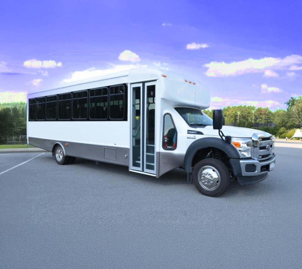 charter coach in parking lot
